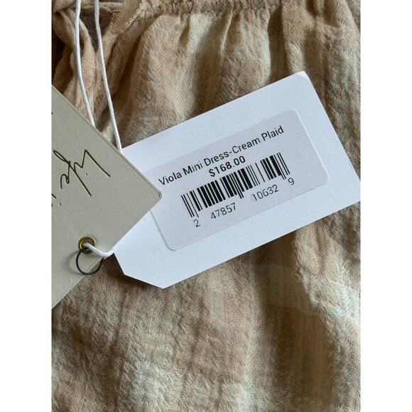 Show Me Your Mumu Viola Mini Dress Cream Plaid Size Small NWT - Picture 9 of 11